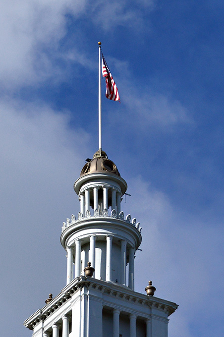 Flag Atop Ferry Building